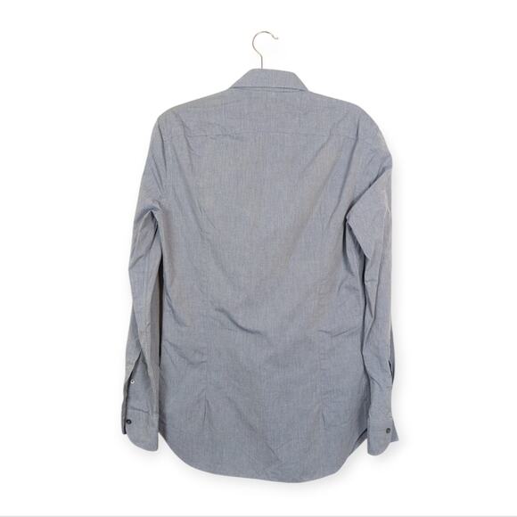 NWT Boglioli Solid Chambray Blue Casual Button Down Shirt - Picture 2 of 8